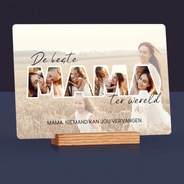 Woord Van Foto'S: Foto'S De Beste Mama Ter Wereld - Afdruk Op Acrylglas (Horziontaal)