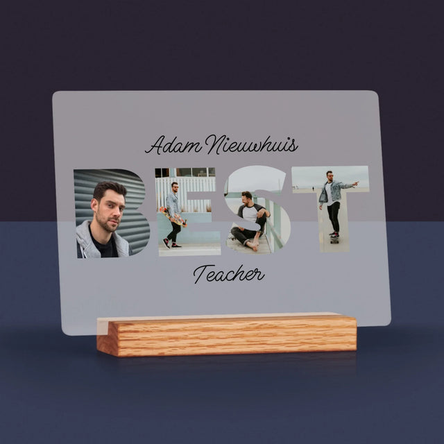 Woord Van Foto'S: Best Teacher - Afdruk Op Acrylglas (Horziontaal)