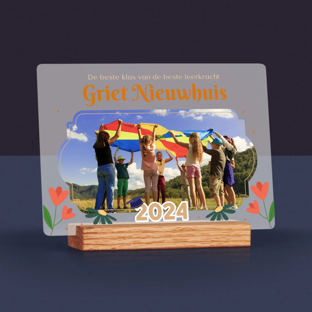 Foto En Handtekening: De Beste Klas - Afdruk Op Acrylglas (Horziontaal)