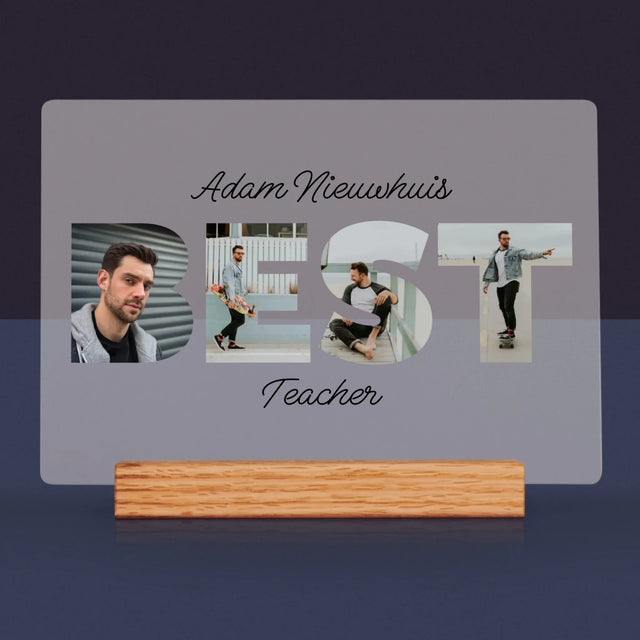 Woord Van Foto'S: Best Teacher - Afdruk Op Acrylglas (Horziontaal)