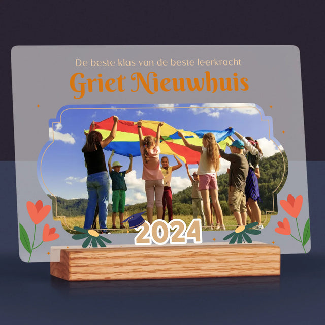Foto En Handtekening: De Beste Klas - Afdruk Op Acrylglas (Horziontaal)