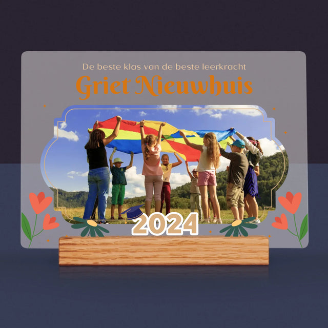 Foto En Handtekening: De Beste Klas - Afdruk Op Acrylglas (Horziontaal)