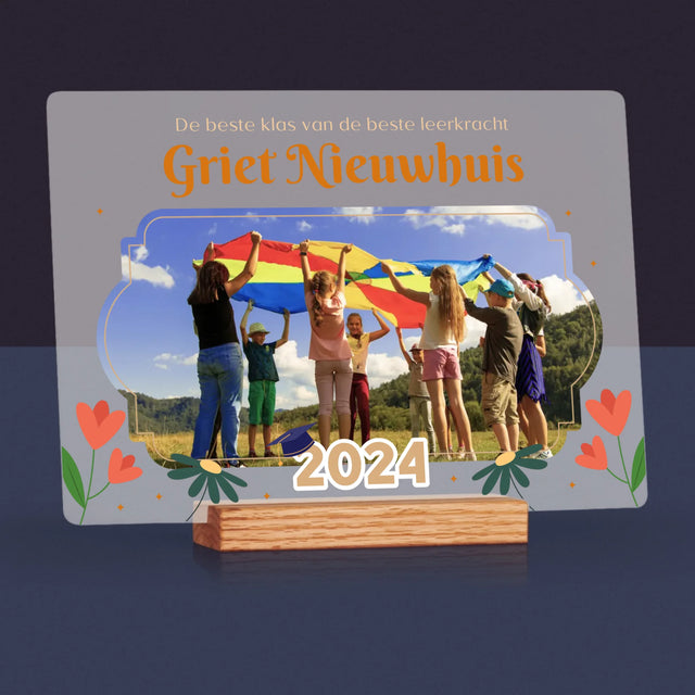 Foto En Handtekening: De Beste Klas - Afdruk Op Acrylglas (Horziontaal)