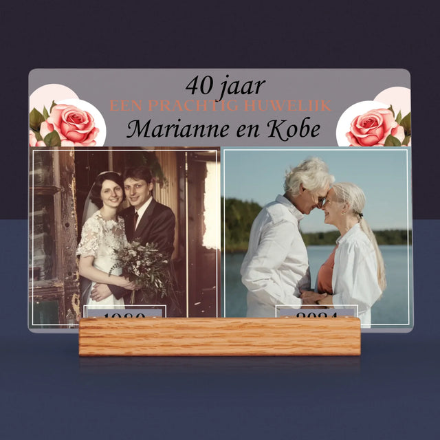 Fotocollage: Jaren Samen - Afdruk Op Acrylglas (Horziontaal)