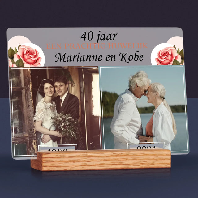 Fotocollage: Jaren Samen - Afdruk Op Acrylglas (Horziontaal)