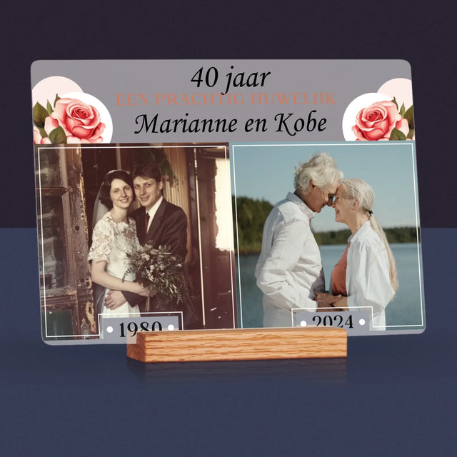 Fotocollage: Jaren Samen - Afdruk Op Acrylglas (Horziontaal)