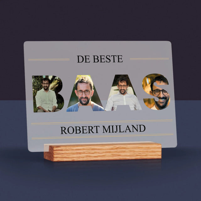 Woord Van Foto'S: De Beste Baas 2 - Afdruk Op Acrylglas (Horziontaal)