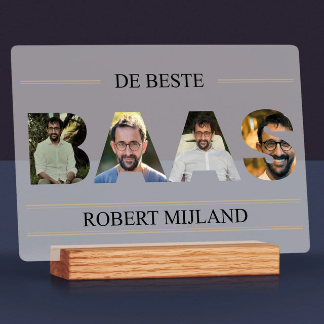 Woord Van Foto'S: De Beste Baas 2 - Afdruk Op Acrylglas (Horziontaal)