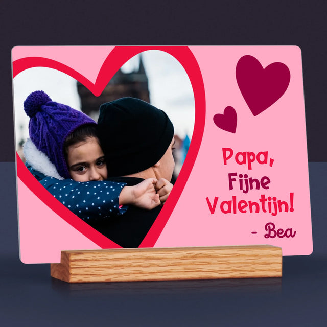 Foto En Handtekening: Valentijn Papa - Afdruk Op Acrylglas (Horziontaal)