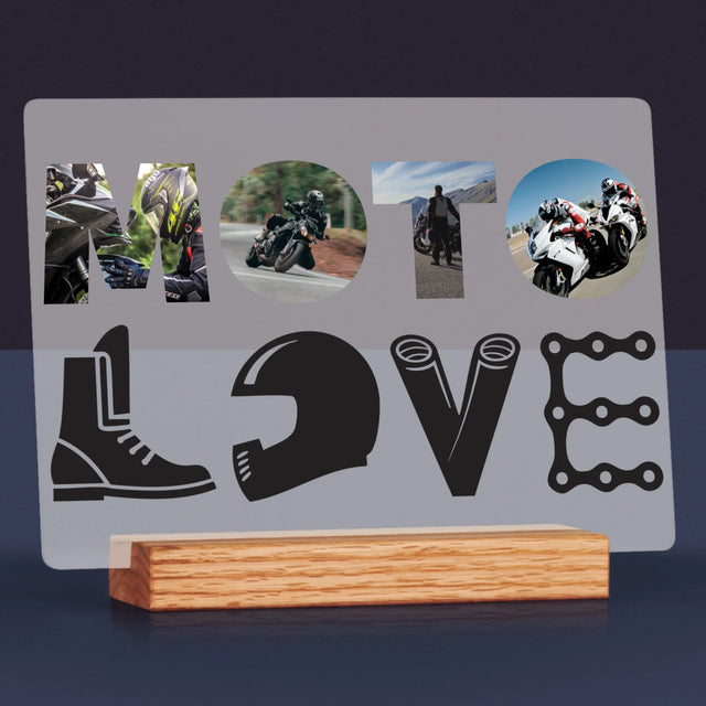 Woord Van Foto'S: Motolove - Afdruk Op Acrylglas (Horziontaal)