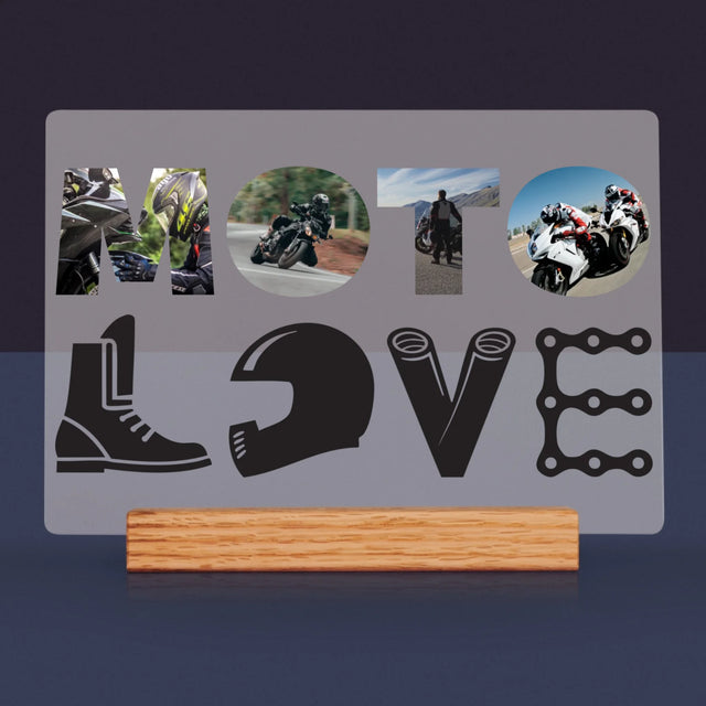 Woord Van Foto'S: Motolove - Afdruk Op Acrylglas (Horziontaal)