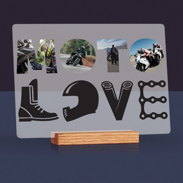 Woord Van Foto'S: Motolove - Afdruk Op Acrylglas (Horziontaal)