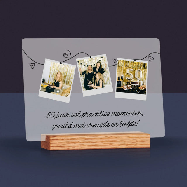 Fotocollage: 50 Jaar Vol Prachtige Momenten - Afdruk Op Acrylglas (Horziontaal)