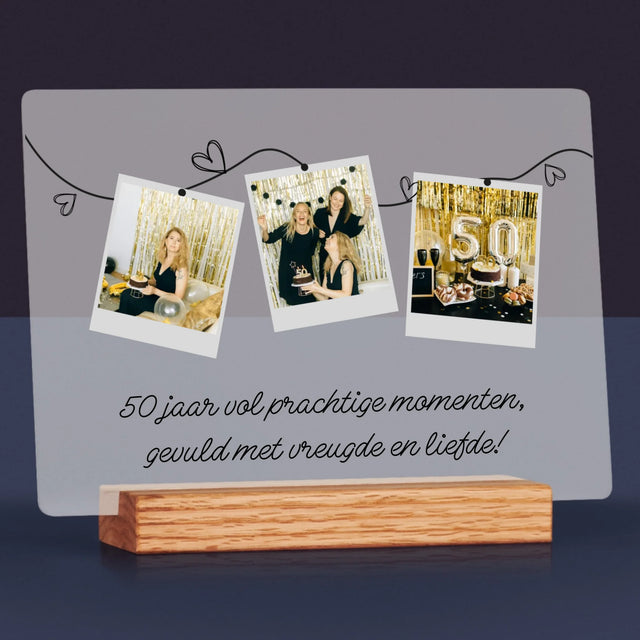 Fotocollage: 50 Jaar Vol Prachtige Momenten - Afdruk Op Acrylglas (Horziontaal)