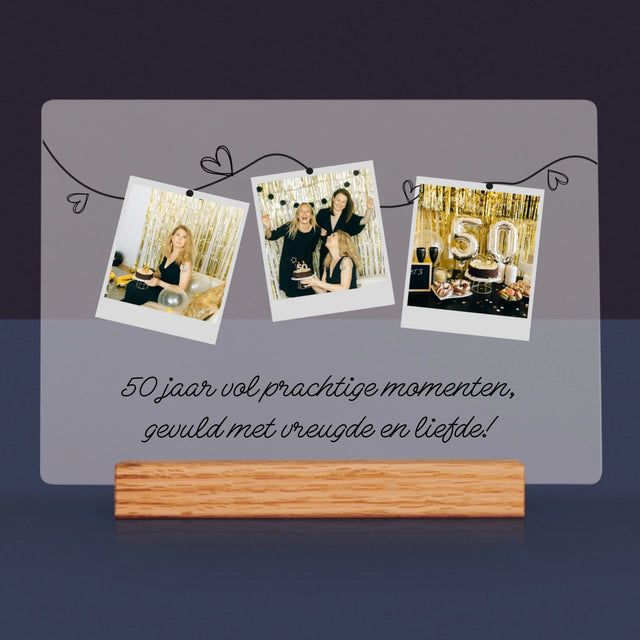 Fotocollage: 50 Jaar Vol Prachtige Momenten - Afdruk Op Acrylglas (Horziontaal)