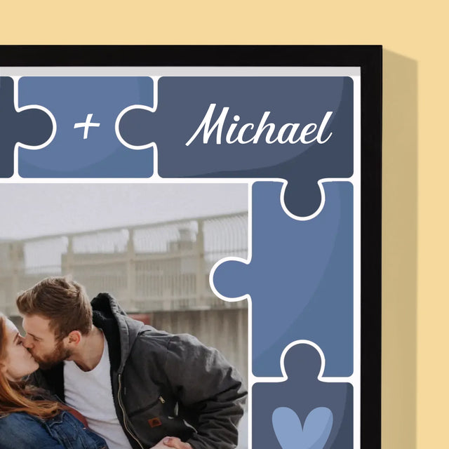 Foto En Handtekening: Puzzel + Foto - Afdruk Met Frame 30X40