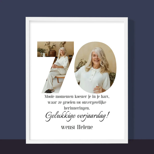 Woord Van Foto'S: 70E Verjaardag - Afdruk Met Frame 30X40