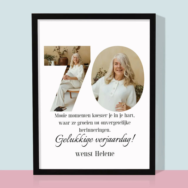 Woord Van Foto'S: 70E Verjaardag - Afdruk Met Frame 30X40
