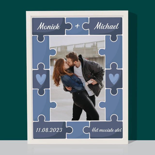 Foto En Handtekening: Puzzel + Foto - Afdruk Met Frame 30X40