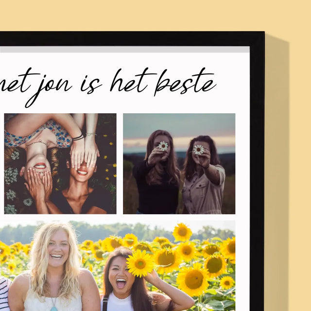 Fotocollage: Beste Vriendin - Afdruk Met Frame 30X40