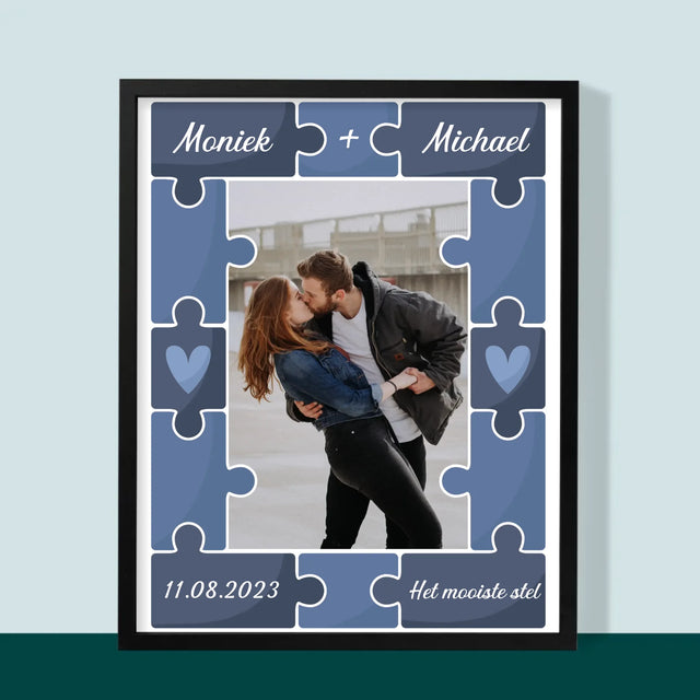 Foto En Handtekening: Puzzel + Foto - Afdruk Met Frame 30X40