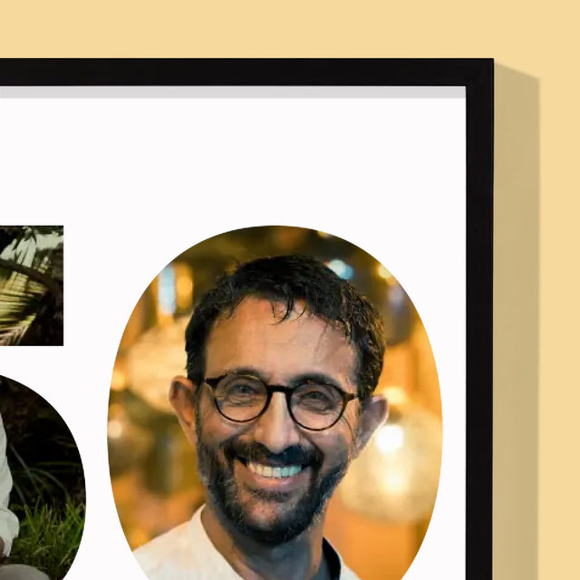 Woord Van Foto'S: 50E Verjaardag - Afdruk Met Frame 30X40