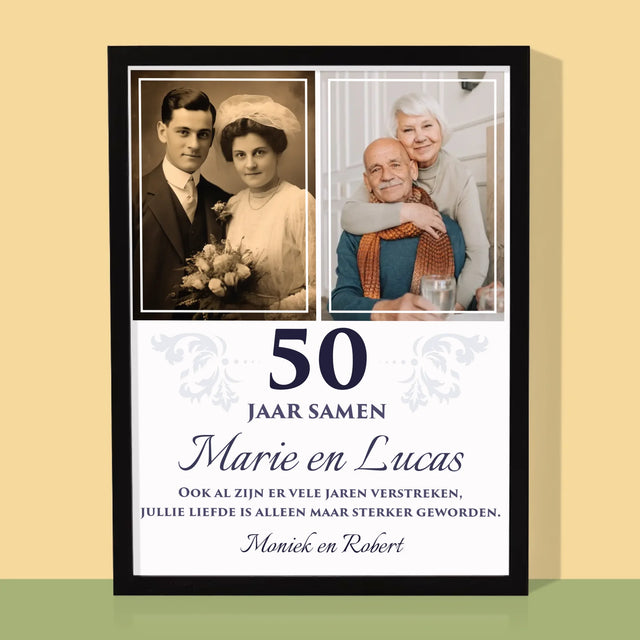 Fotocollage: Jarenlang Samen - Afdruk Met Frame 30X40