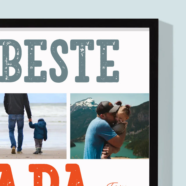 Fotocollage: De Beste Papa Ter Wereld, Foto'S - Afdruk Met Frame 30X40