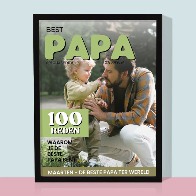 Omslag Van Tijdschrift: De Beste Papa - Afdruk Met Frame 30X40