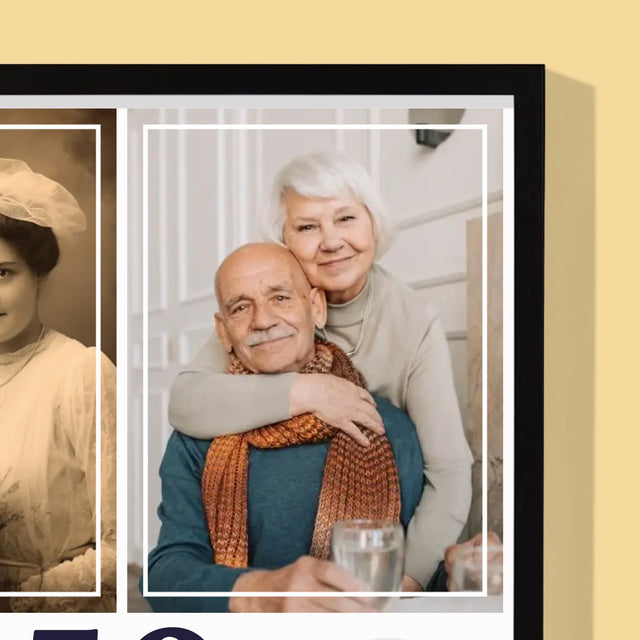 Fotocollage: Jarenlang Samen - Afdruk Met Frame 30X40