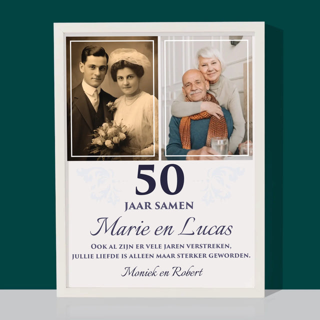 Fotocollage: Jarenlang Samen - Afdruk Met Frame 30X40