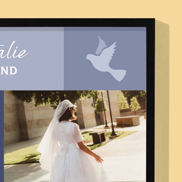 Foto En Handtekening: Communie, Beschermengel - Afdruk Met Frame 30X40