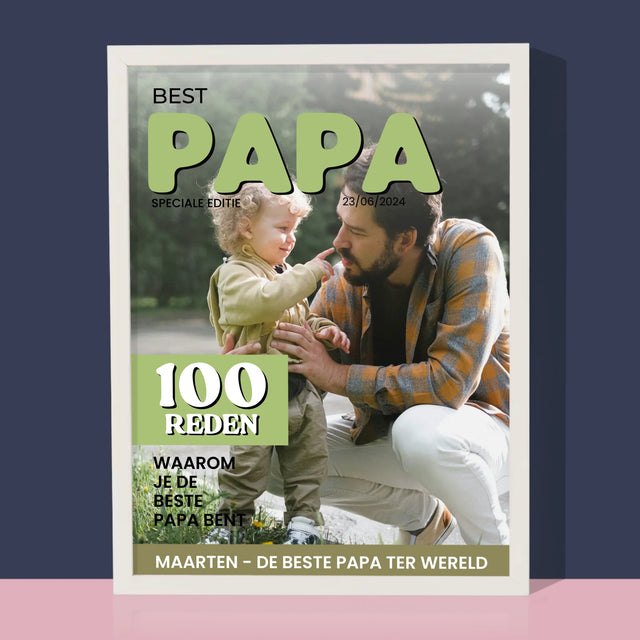 Omslag Van Tijdschrift: De Beste Papa - Afdruk Met Frame 30X40