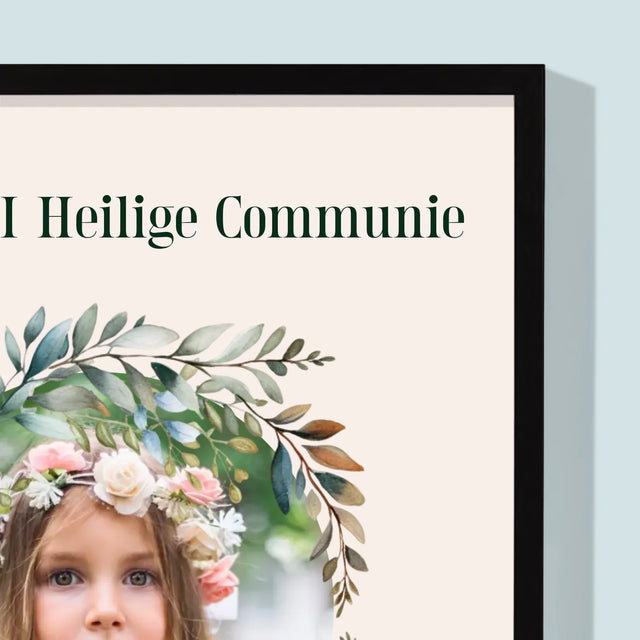 Foto En Handtekening: Op De Dag Van I Heilige Communie - Afdruk Met Frame 30X40