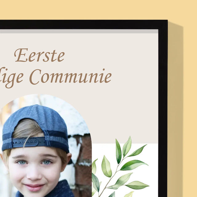 Foto En Handtekening: Eerste Heilige Communie - Afdruk Met Frame 30X40