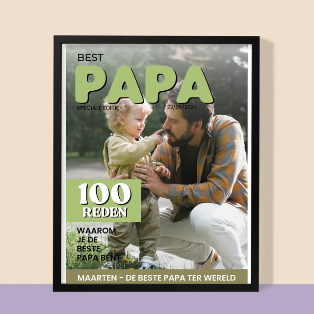 Omslag Van Tijdschrift: De Beste Papa - Afdruk Met Frame 30X40