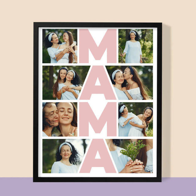 Fotocollage: Mama Collage - Afdruk Met Frame 30X40