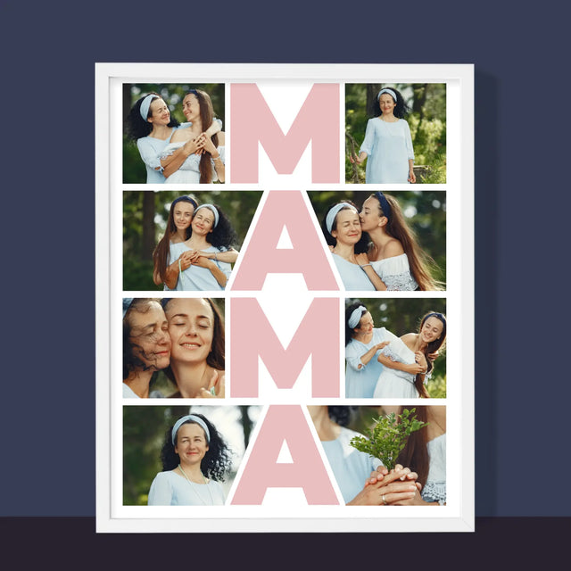 Fotocollage: Mama Collage - Afdruk Met Frame 30X40