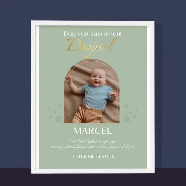 Foto En Handtekening: Doop Sacrament - Afdruk Met Frame 30X40