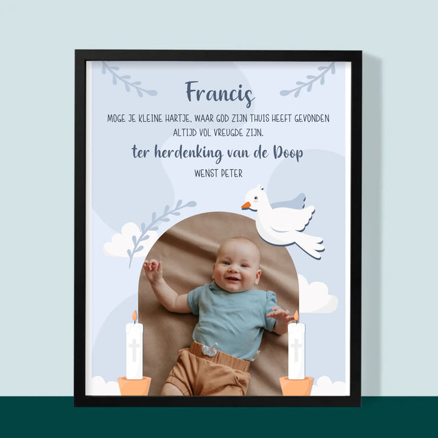 Foto En Handtekening: Wensen, Ter Herdenking Van De Doop - Afdruk Met Frame 30X40