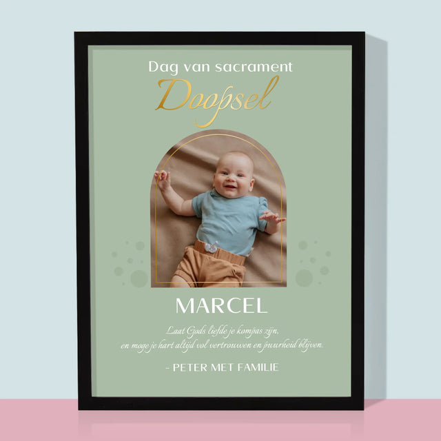 Foto En Handtekening: Doop Sacrament - Afdruk Met Frame 30X40