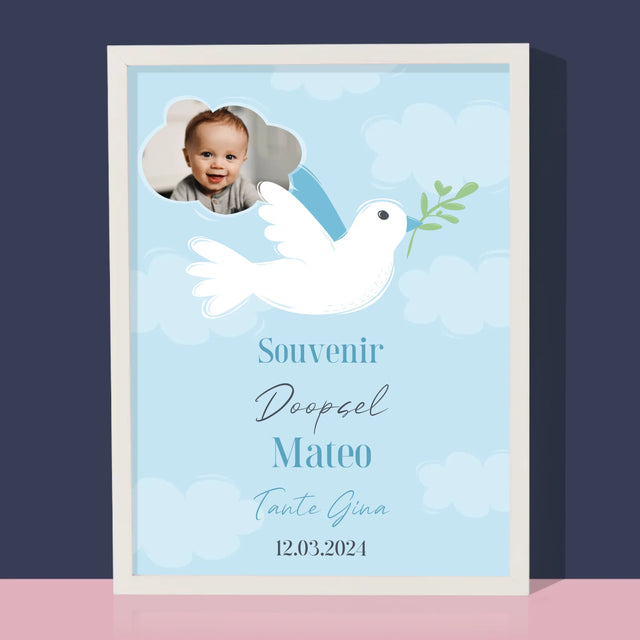 Foto En Handtekening: Souvenir Doopsel - Afdruk Met Frame 30X40