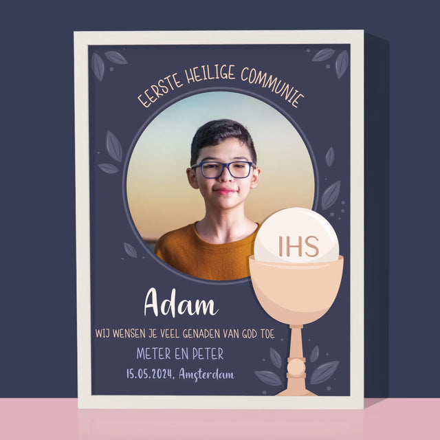 Foto En Handtekening: Eerste Heilige Communie - Afdruk Met Frame 30X40