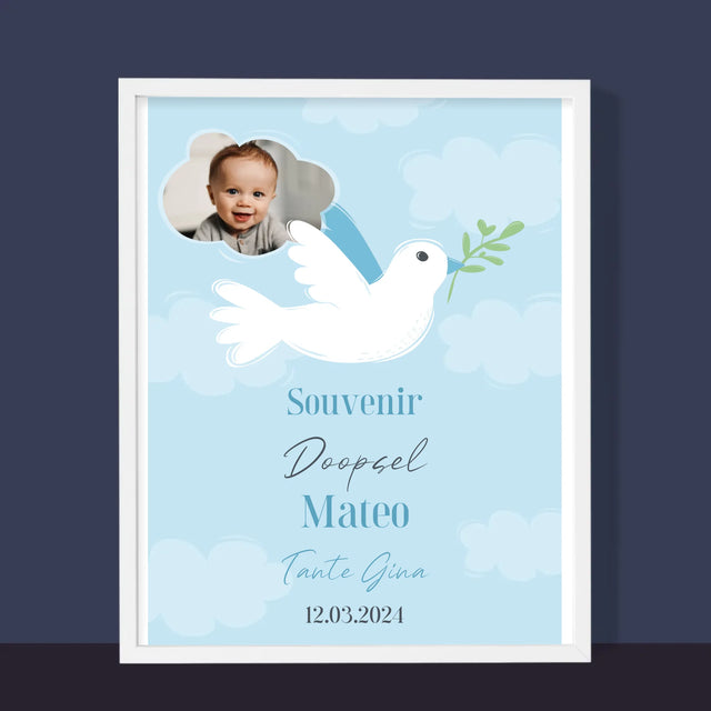Foto En Handtekening: Souvenir Doopsel - Afdruk Met Frame 30X40