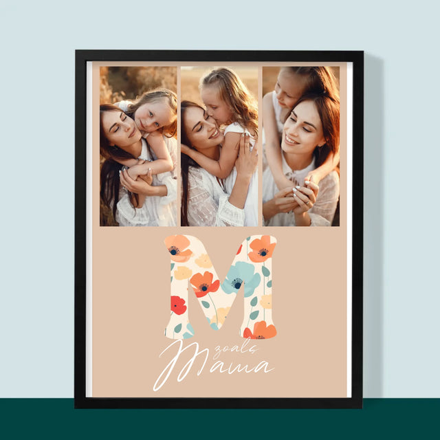 Fotocollage: M Zoals Mama - Afdruk Met Frame 30X40