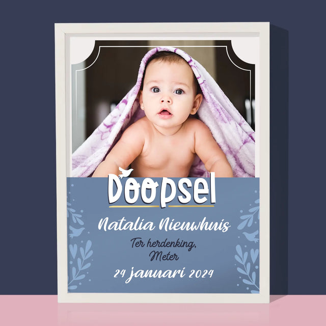 Foto En Handtekening: Doopsel - Afdruk Met Frame 30X40