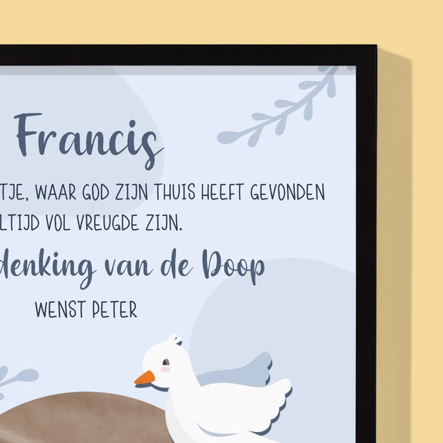 Foto En Handtekening: Wensen, Ter Herdenking Van De Doop - Afdruk Met Frame 30X40