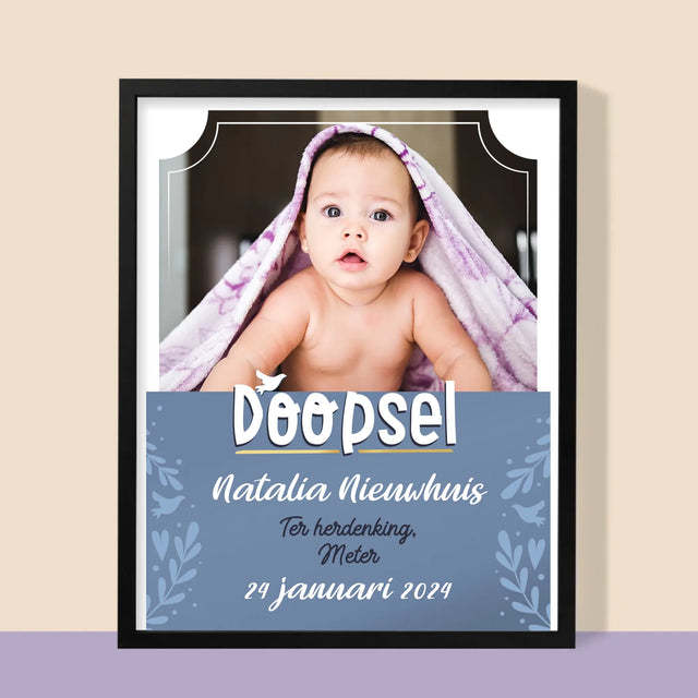 Foto En Handtekening: Doopsel - Afdruk Met Frame 30X40