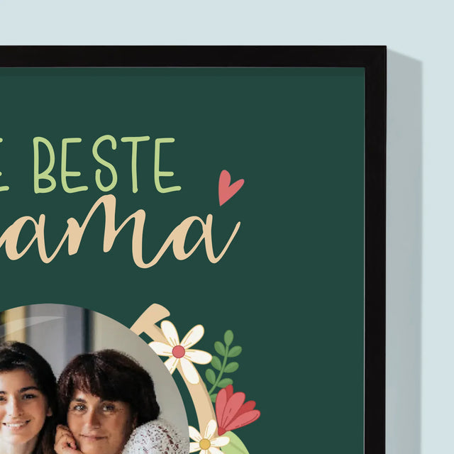 Foto En Handtekening: De Beste Mama Ter Wereld - Afdruk Met Frame 30X40