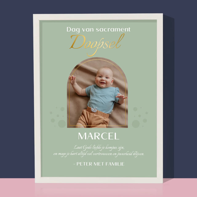 Foto En Handtekening: Doop Sacrament - Afdruk Met Frame 30X40